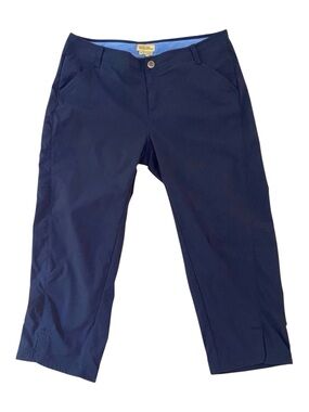 Royal Robbins Travel Capri Pants Women 4 Blue Stretch Hiking Lightweight UPF
